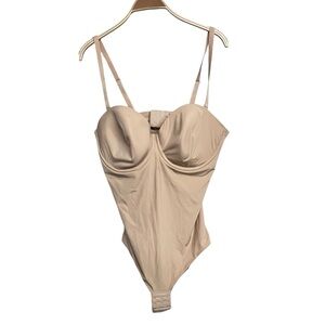Wacoal Tan Shapewear Bodysuit with Seamless Design and Adjustable Straps